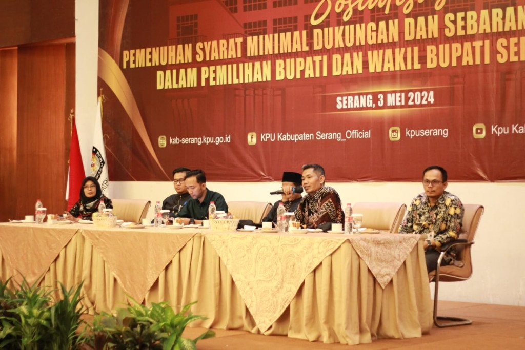 KPU Kabupaten Serang Mengadakan Sosialisasi Tata Cara Pemenuhan Dukungan dan Sebaran Syarat Calon Perseorangan Pemilihan Bupati dan Wakil Bupati Serang Tahun 2024