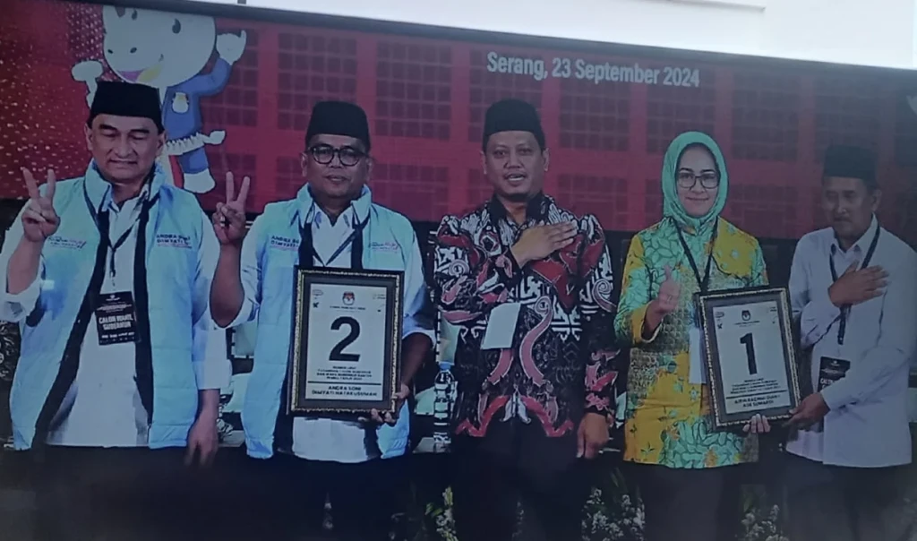 Pengundian Nomor Urut Calon Gubernur Banten 2024: Airin-Ade Dapat Urut 1, Andra-Dimyati Urut 2